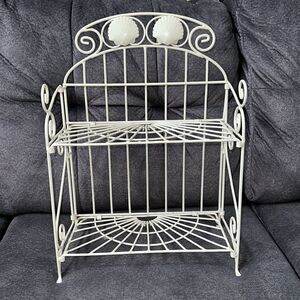 Shabby Chic Rustic Vintage Display Metal Display Rack Shelf Foldable Shell Beach